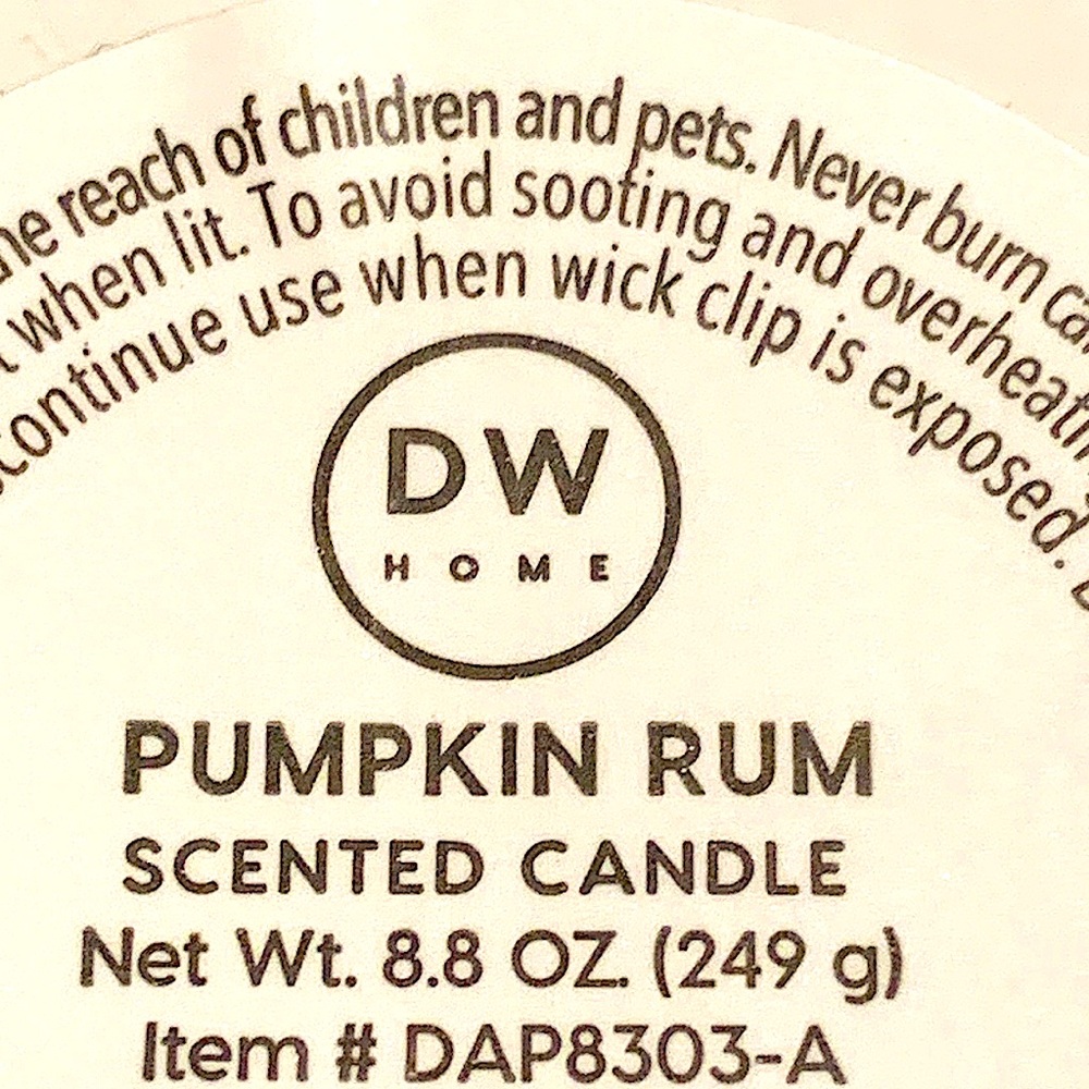 DW HOME CANDLE PUMPKIN RUM APOTHECARY 1 WICK 8.8 oz RICHLY SCENTED NEW - Picture 6 of 6